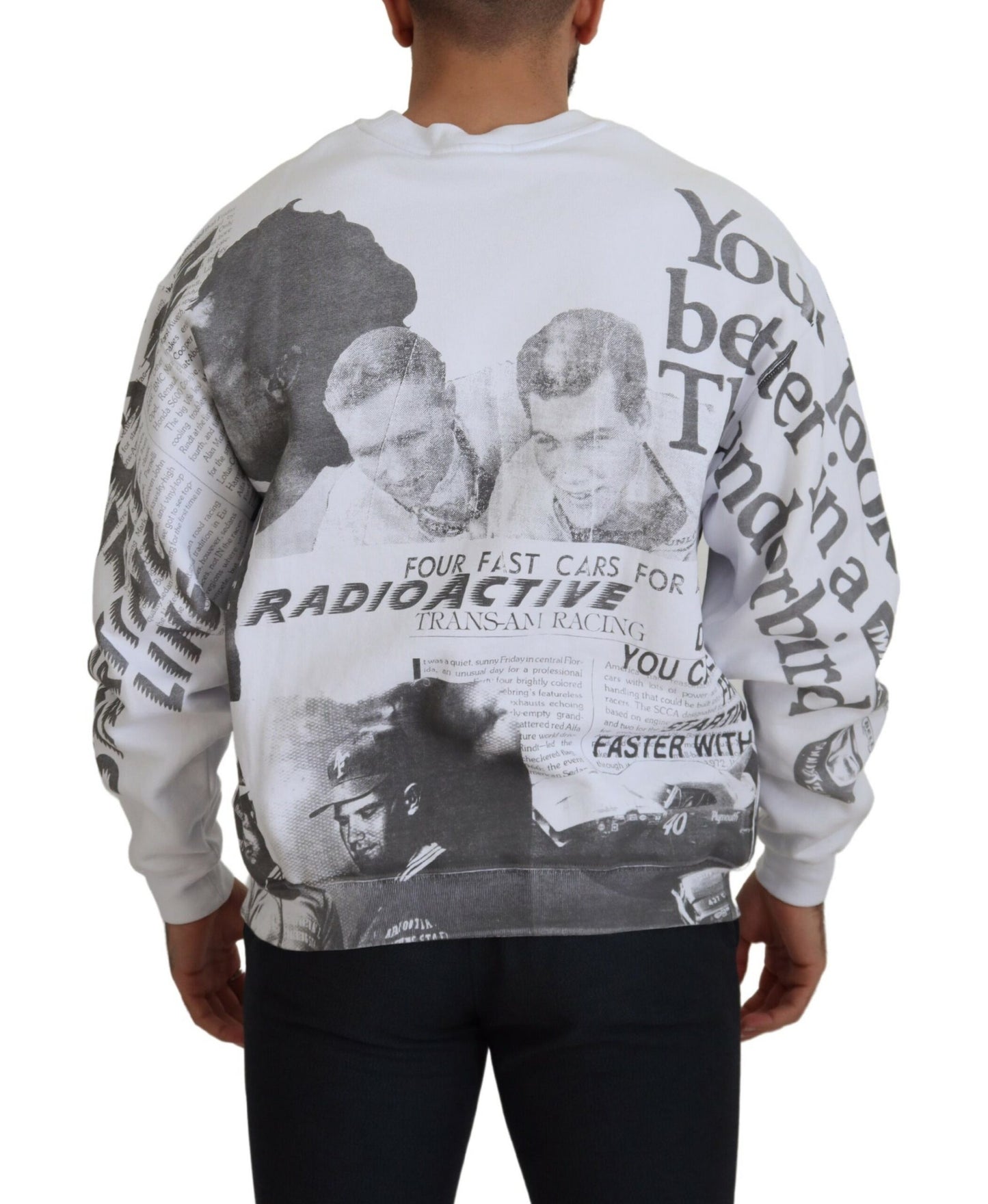 MSGM Elegant Hvid Rund Hals Bomuldssweater