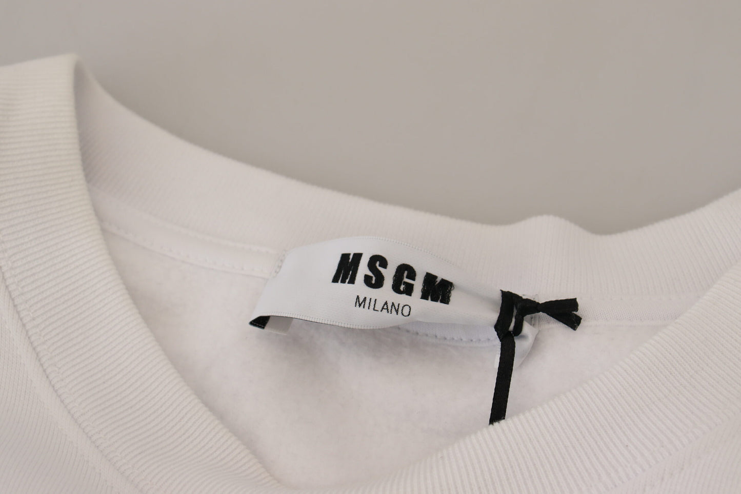 MSGM Elegant Hvid Rund Hals Bomuldssweater