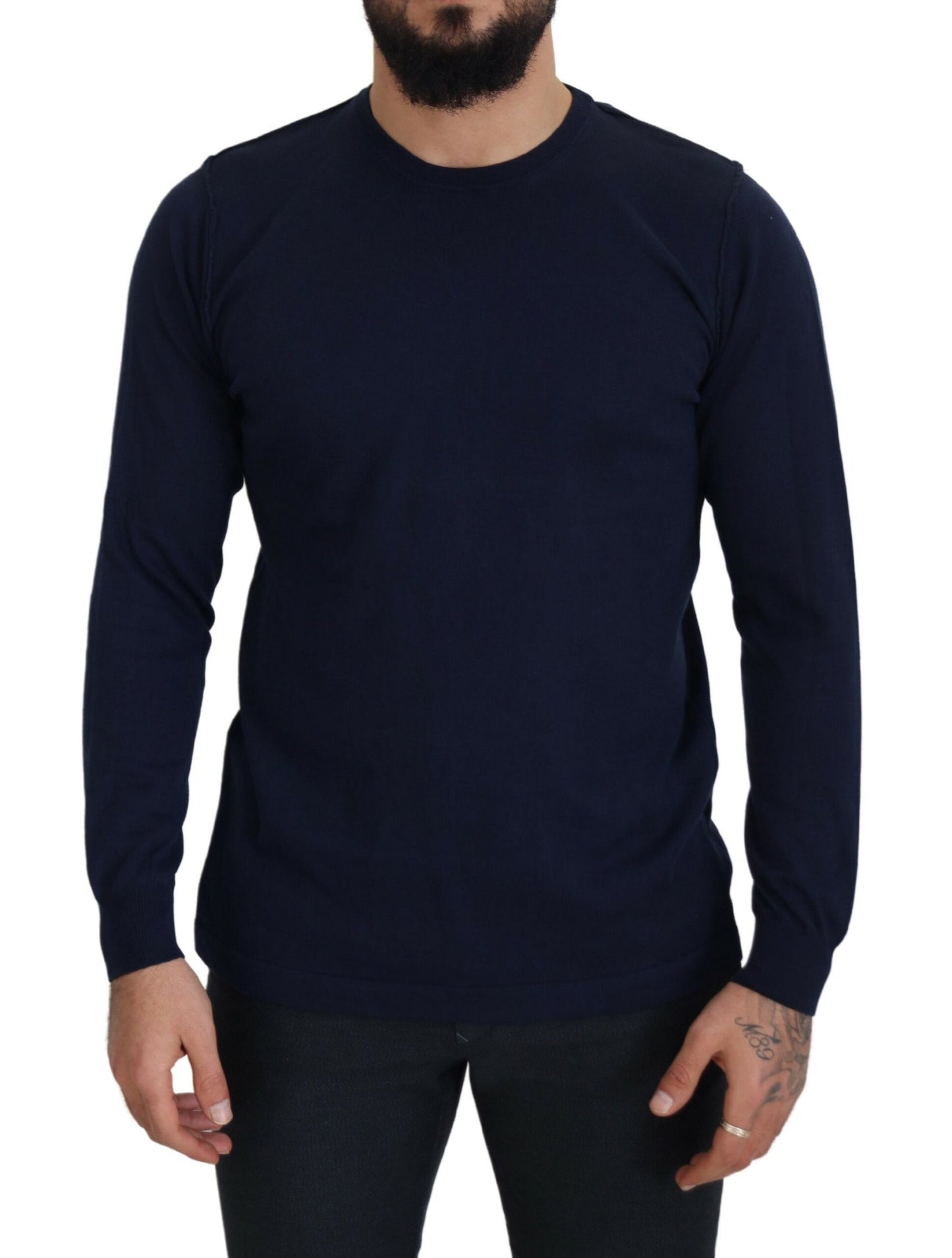 Paolo Pecora Milano Autentisk Crewneck blå Pullover sweater