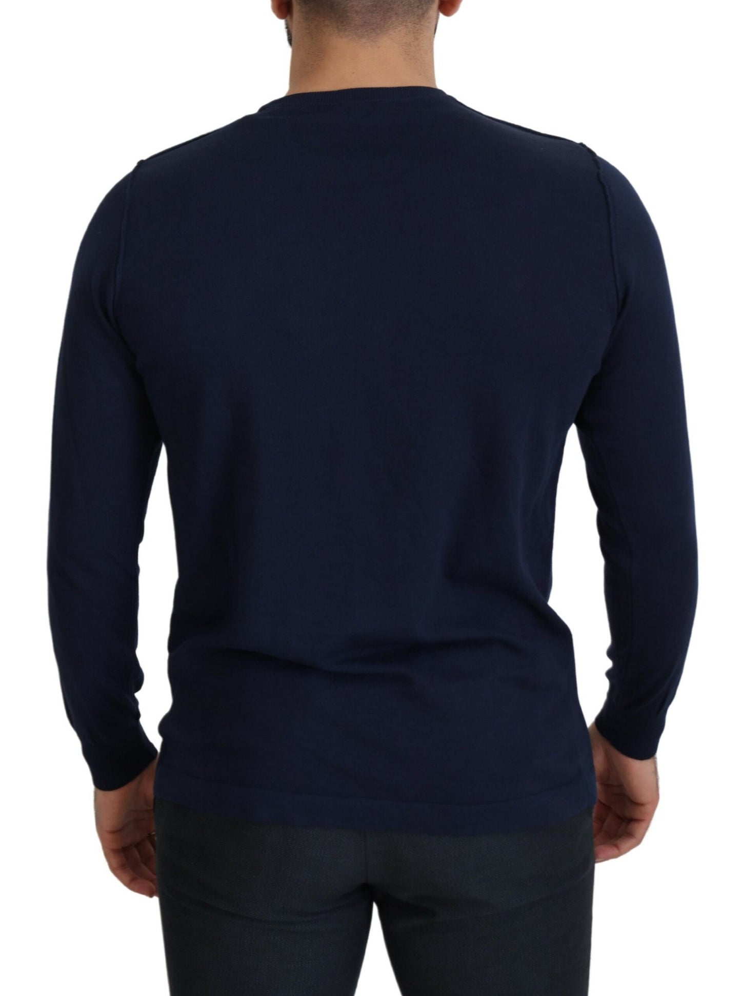 Paolo Pecora Milano Autentisk Crewneck blå Pullover sweater