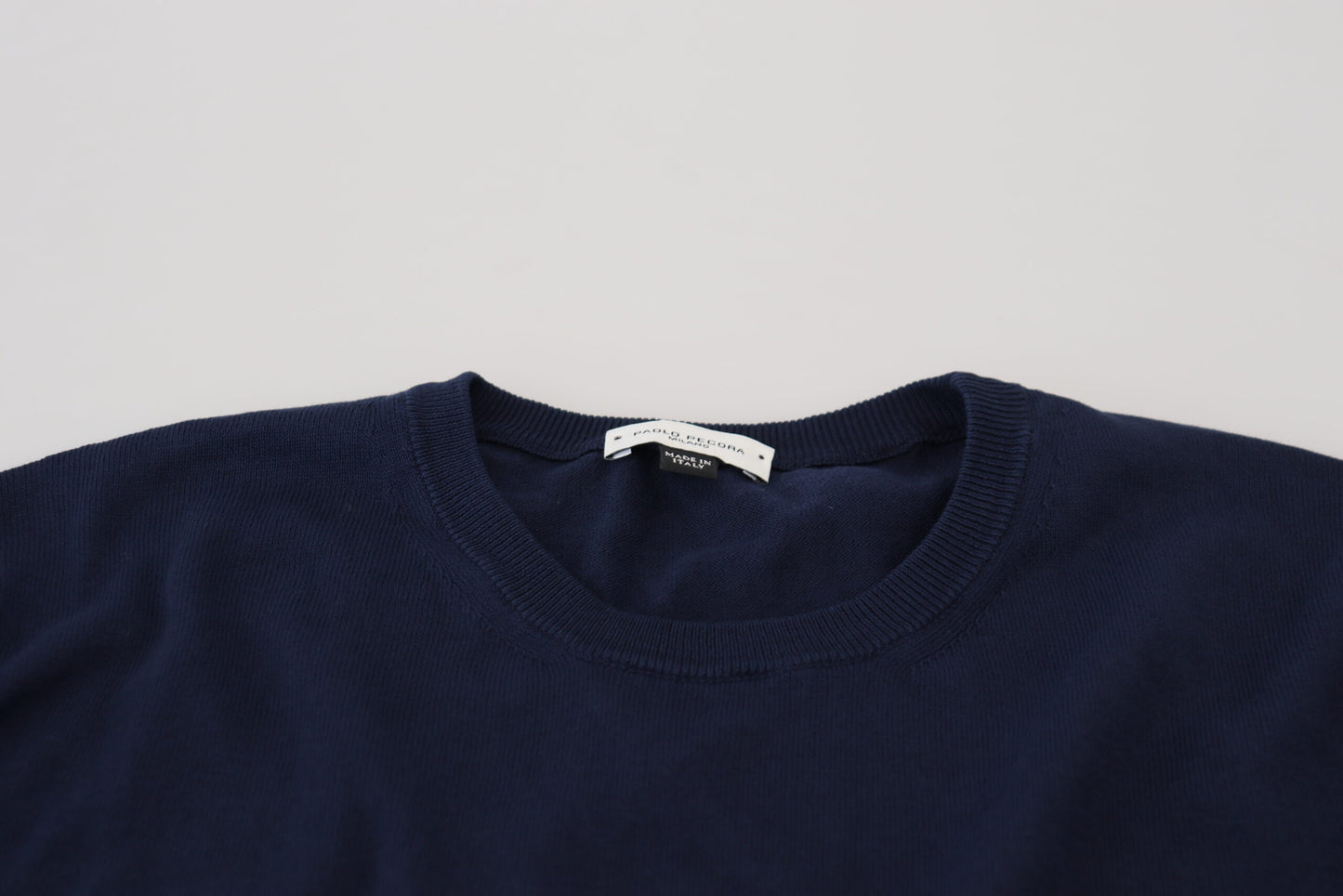 Paolo Pecora Milano Autentisk Crewneck blå Pullover sweater