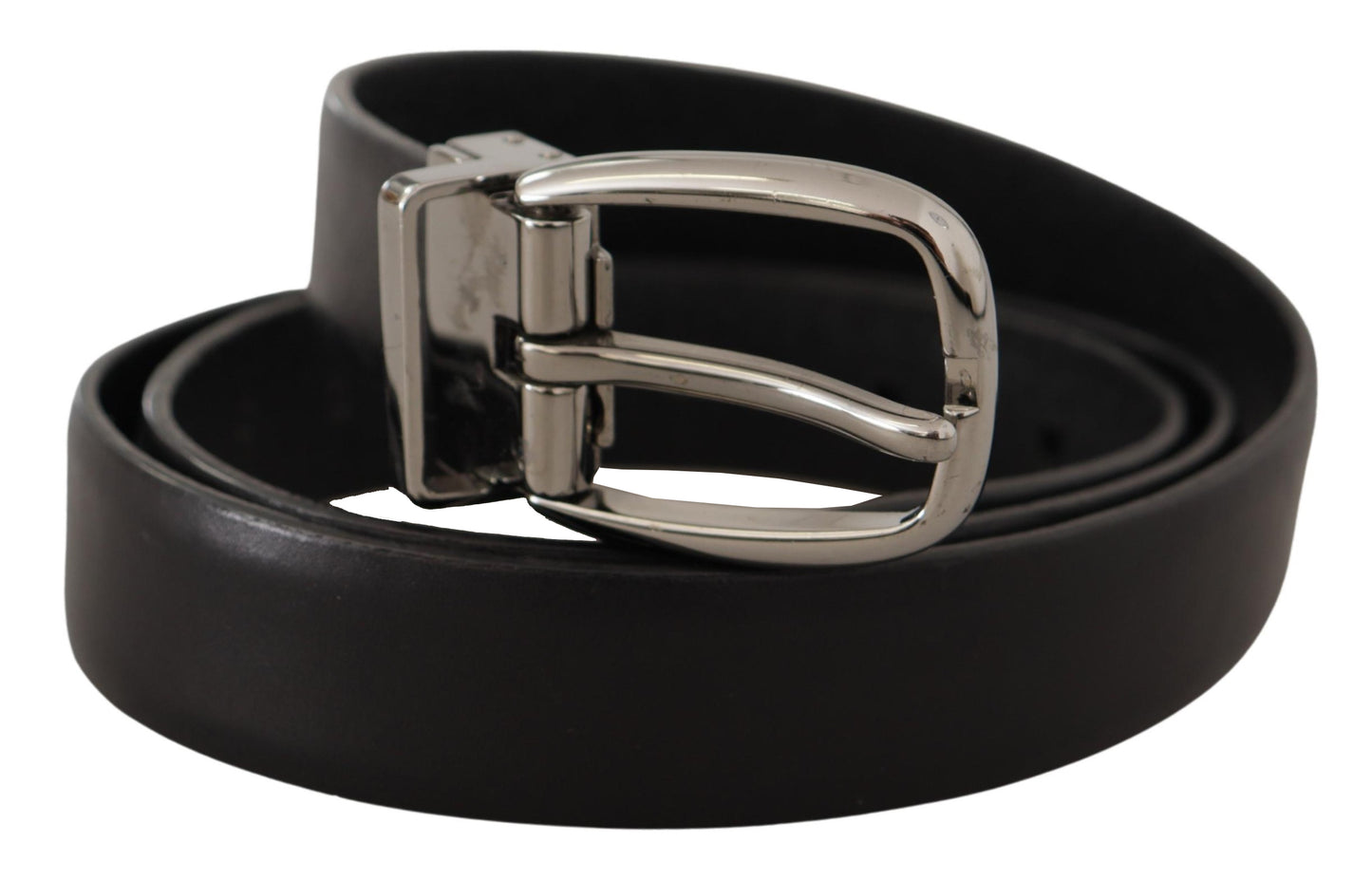 Dolce & Gabbana Elegant Sort Læder Designerbælte