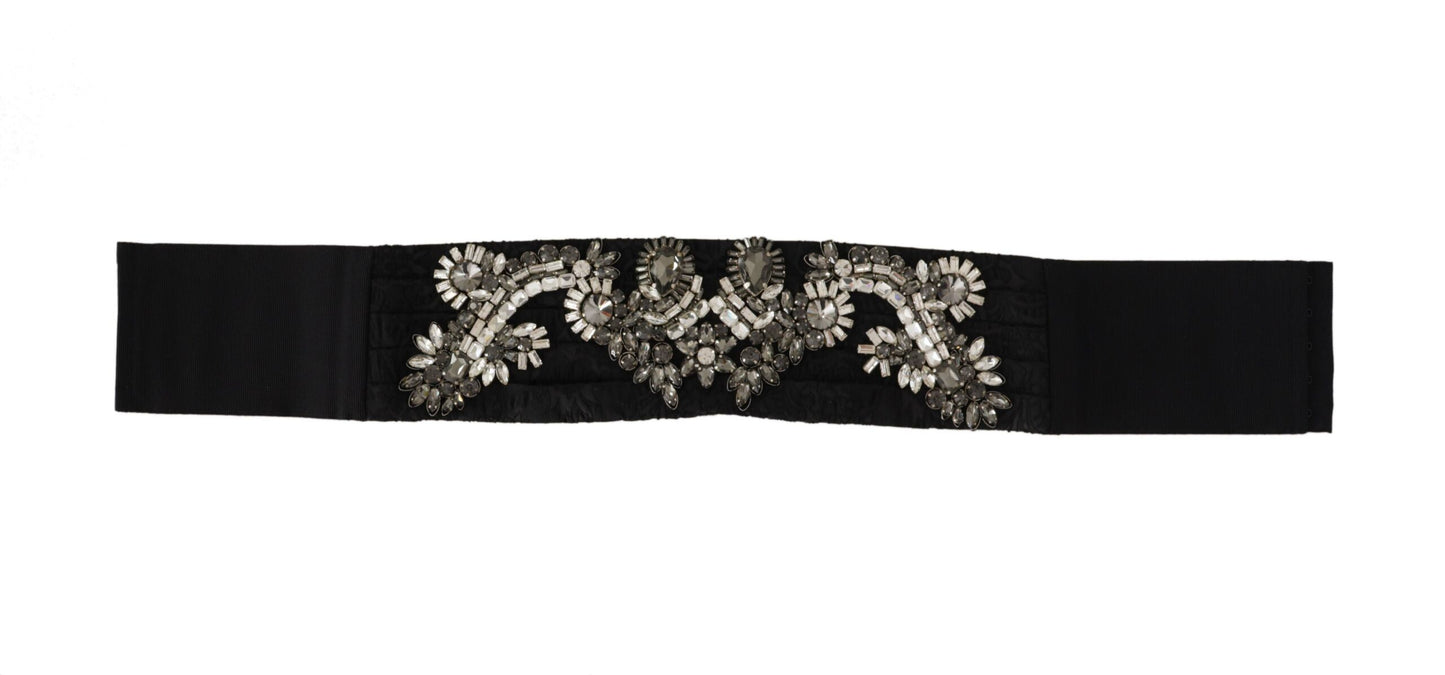 Dolce & Gabbana Elegant Silkebælte med Rhinsten