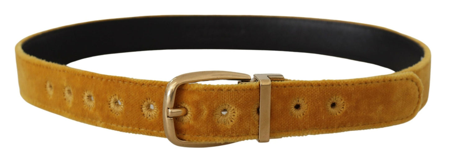 Dolce & Gabbana Elegant Velvet Guldspænde Damebælte