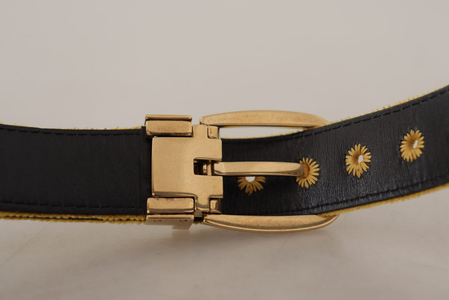 Dolce & Gabbana Elegant Velvet Guldspænde Damebælte