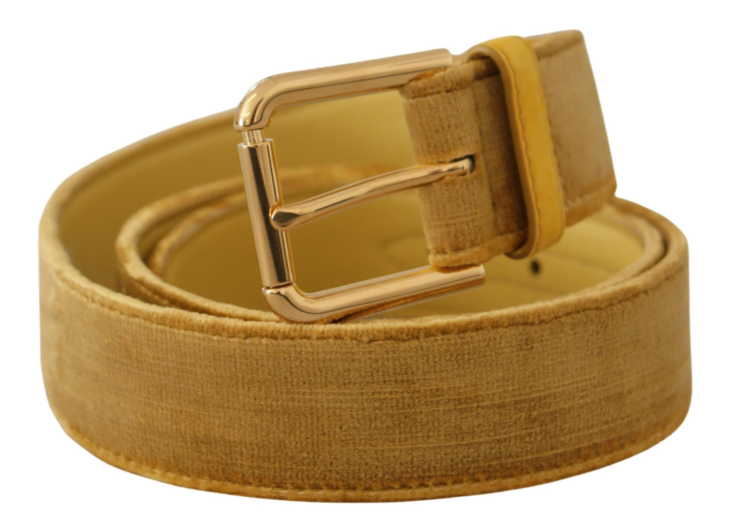Dolce & Gabbana Elegant Velvet Designer Bælte med Guldspænde