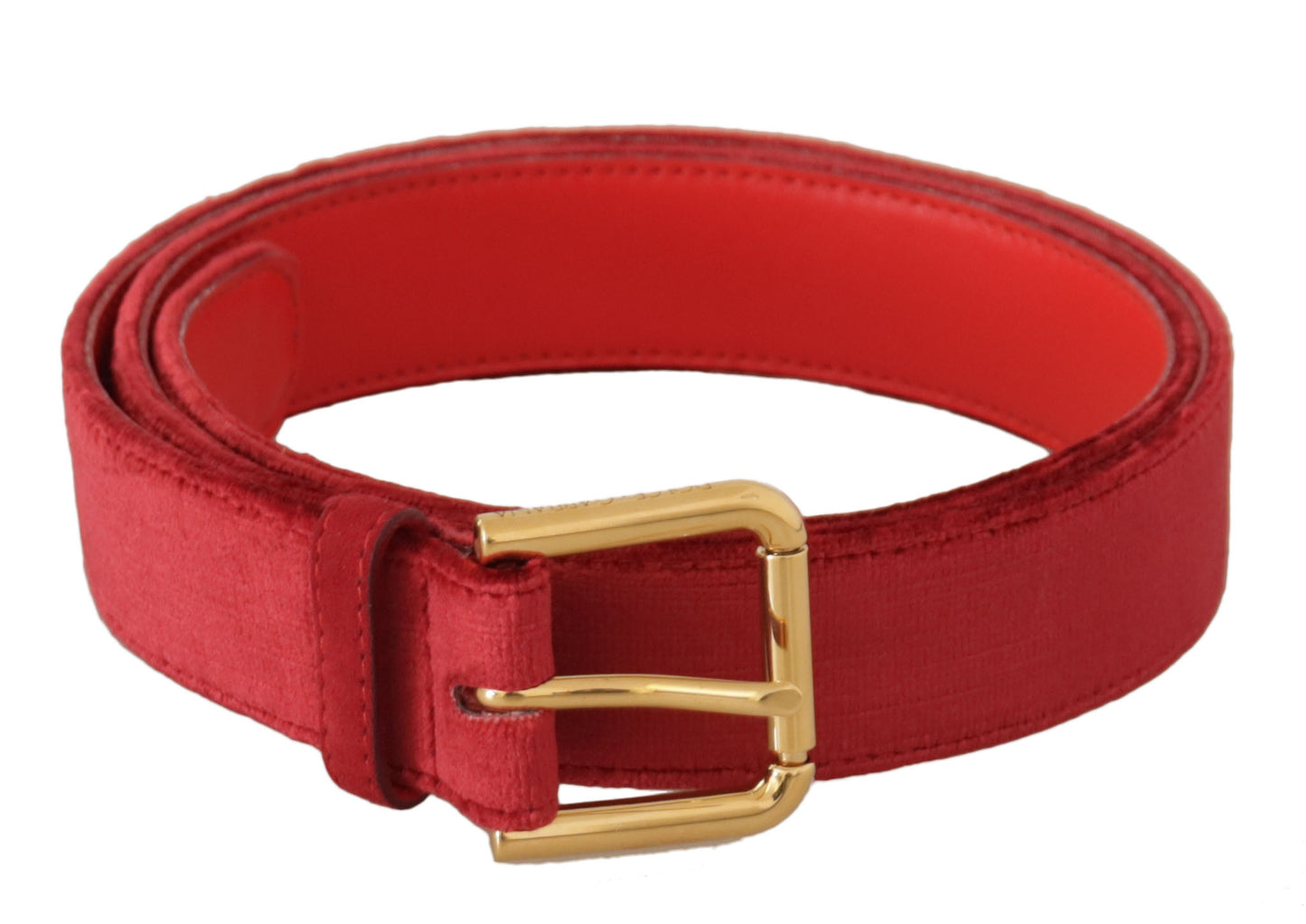 Dolce & Gabbana Elegant Rødt Ruskinds Designerbælte
