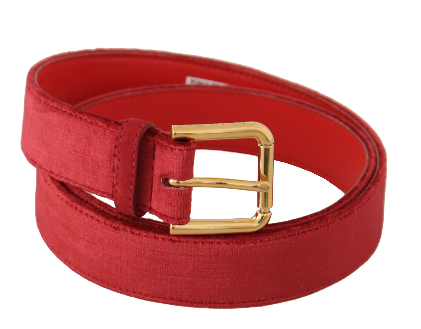 Dolce & Gabbana Elegant Rødt Ruskinds Designerbælte