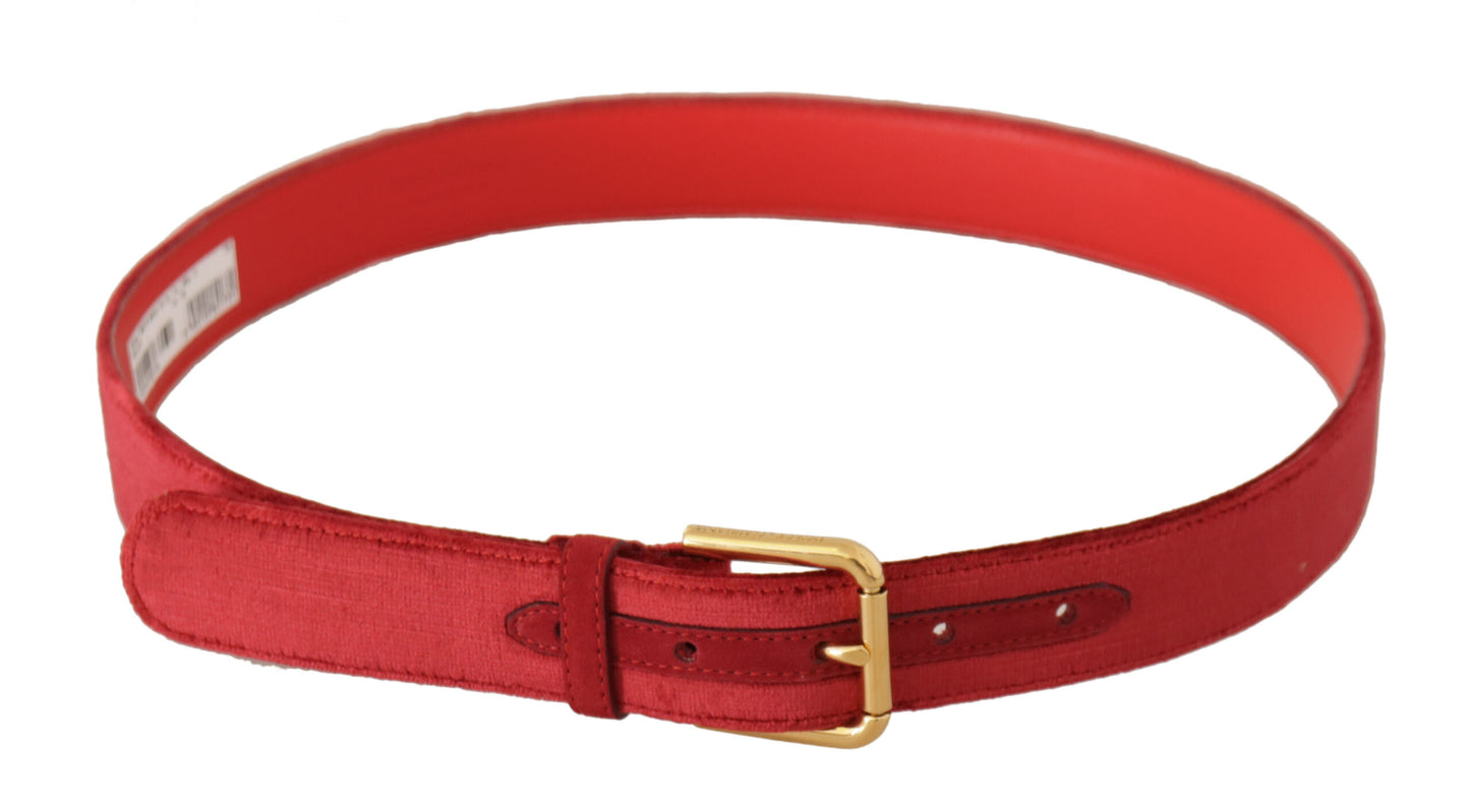 Dolce & Gabbana Elegant Rødt Ruskinds Designerbælte