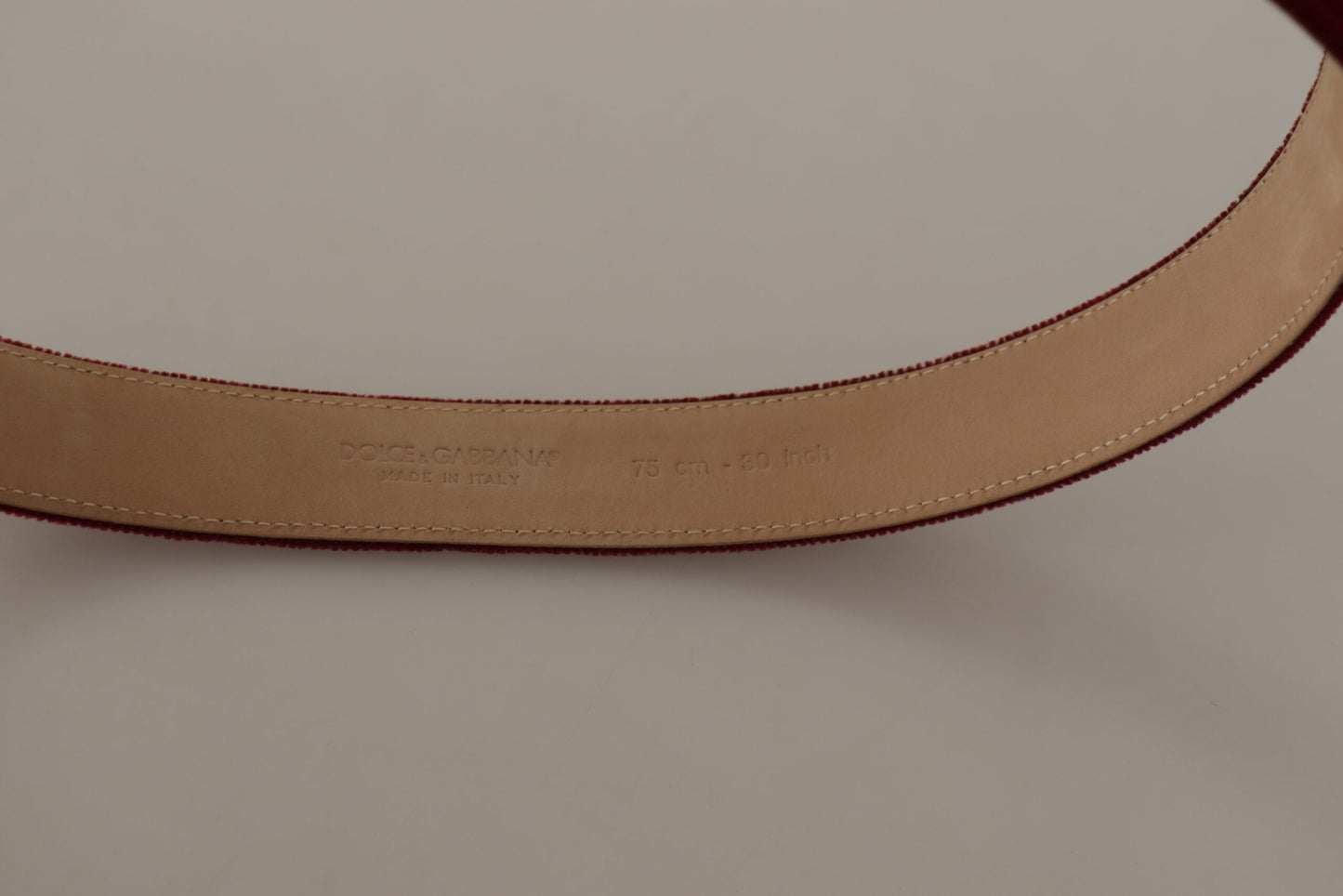 Dolce & Gabbana Elegant Velvet Logo Graveret Bælte