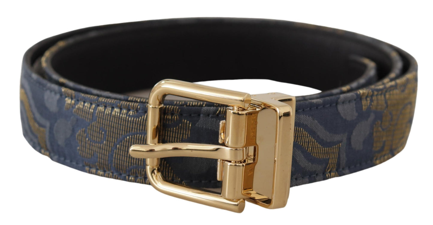 Dolce & Gabbana Elegant Marineblåt Læderbælte