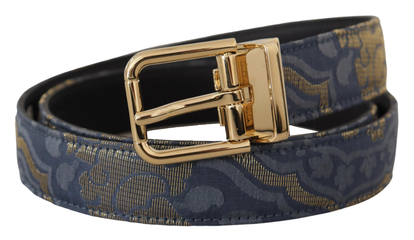 Dolce & Gabbana Elegant Marineblåt Læderbælte