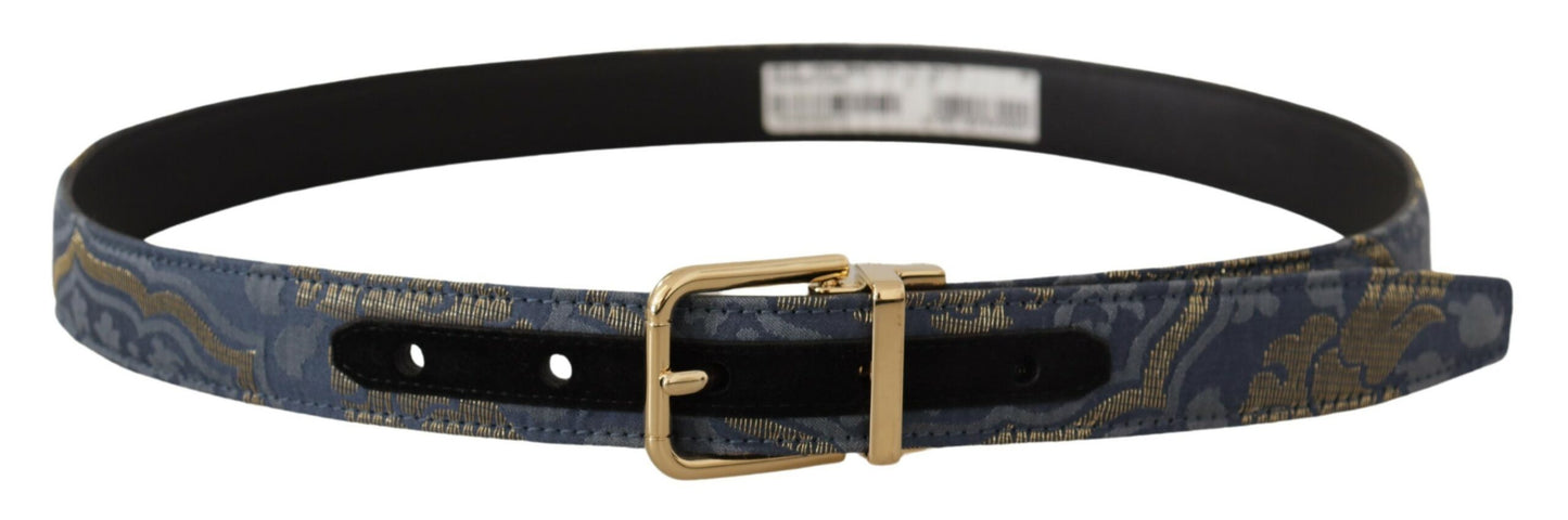 Dolce & Gabbana Elegant Marineblåt Læderbælte