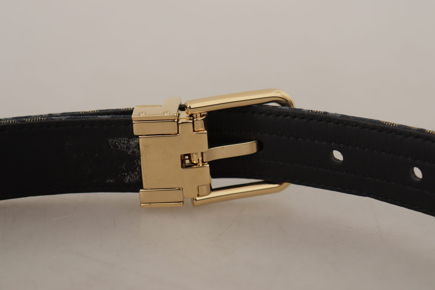 Dolce & Gabbana Elegant Marineblåt Læderbælte