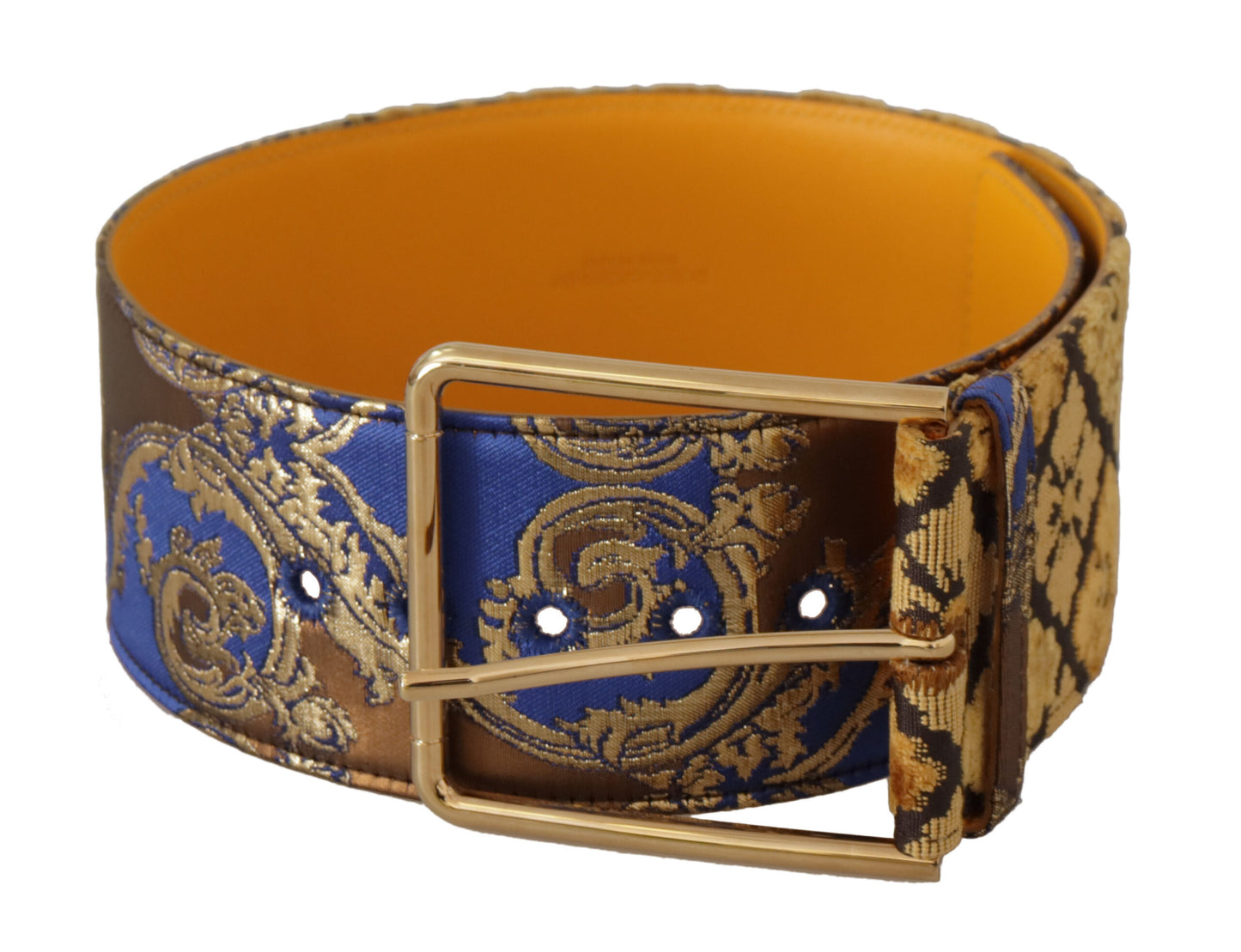 Dolce & Gabbana Elegant Blåt Læderbælte med Metalspænde