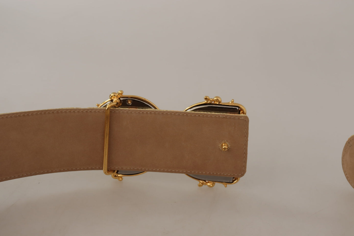 Dolce & Gabbana elegant læderbælte med logospænde