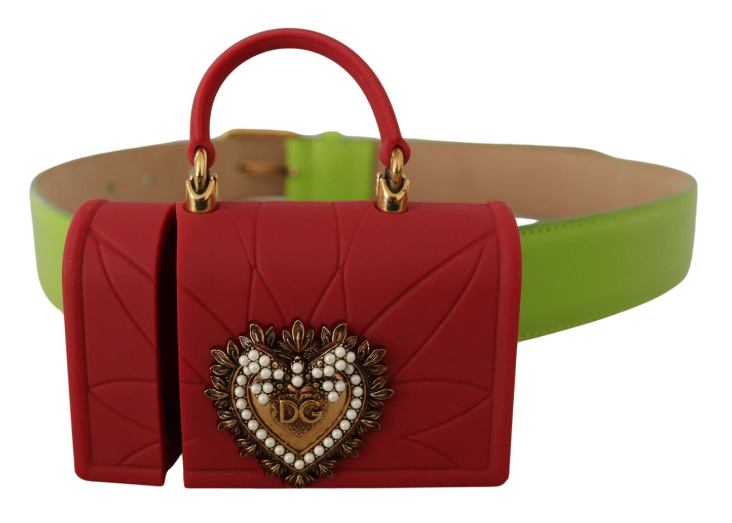 Dolce & Gabbana elegant læderbælte med mini-tasketilbehør