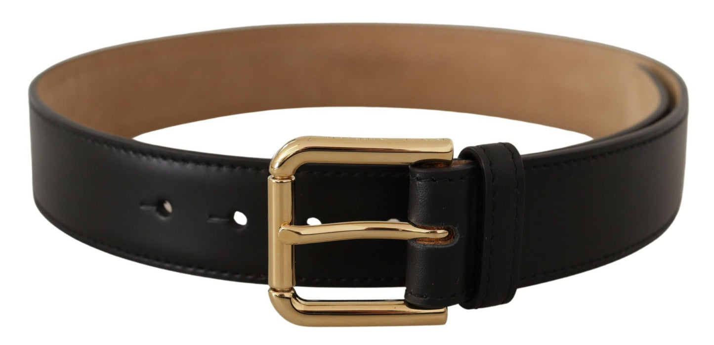 Dolce & Gabbana elegant læderbælte med logospænde