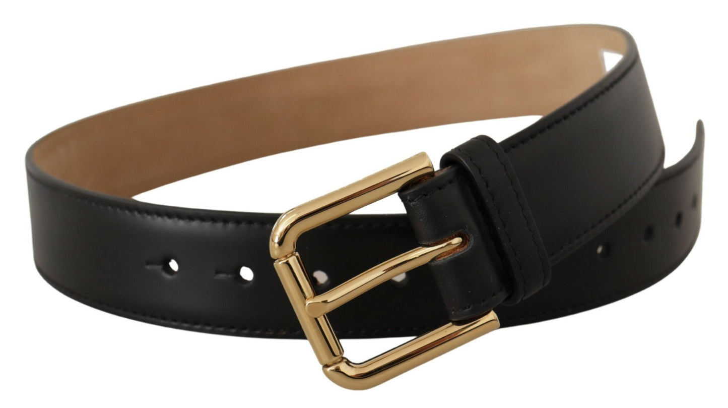Dolce & Gabbana elegant læderbælte med logospænde