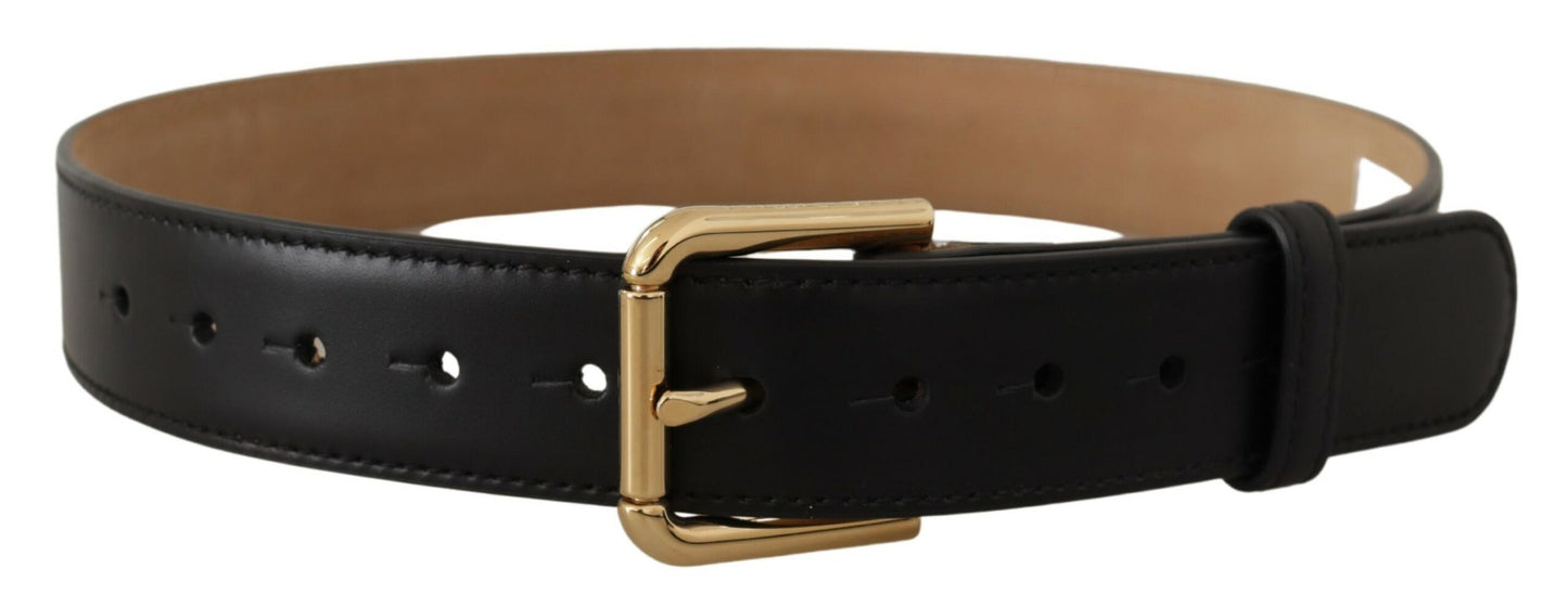 Dolce & Gabbana elegant læderbælte med logospænde