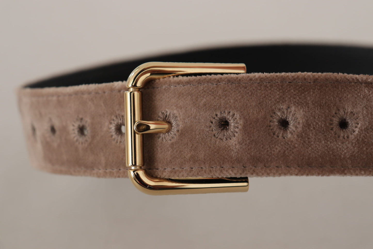 Dolce & Gabbana Elegant Velourbælte med Logospænde