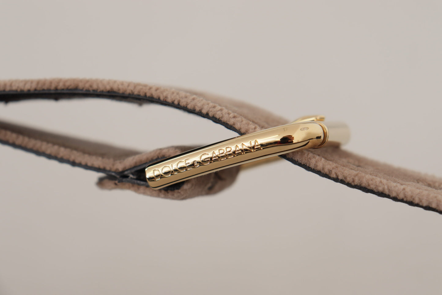 Dolce & Gabbana Elegant Velourbælte med Logospænde
