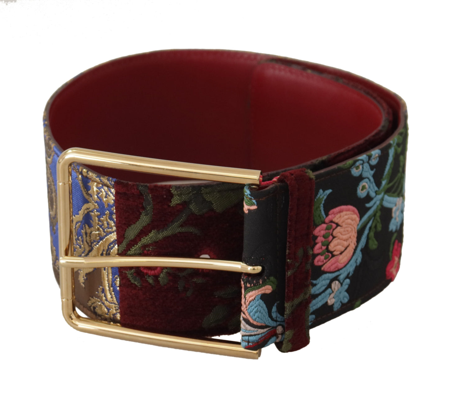 Dolce & Gabbana flerfarvet læderbælte med graveret logo