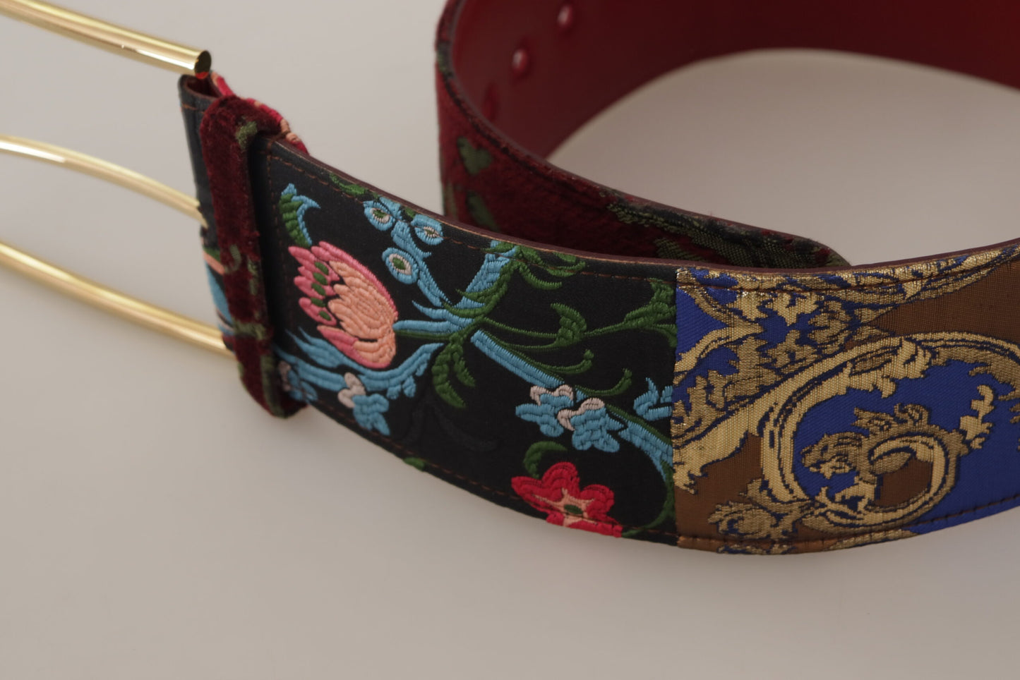 Dolce & Gabbana flerfarvet læderbælte med graveret logo