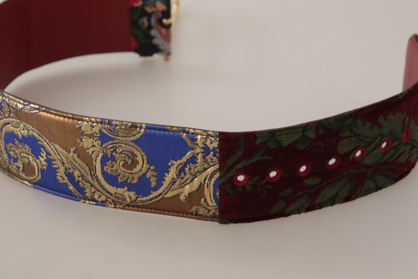 Dolce & Gabbana flerfarvet læderbælte med graveret logo