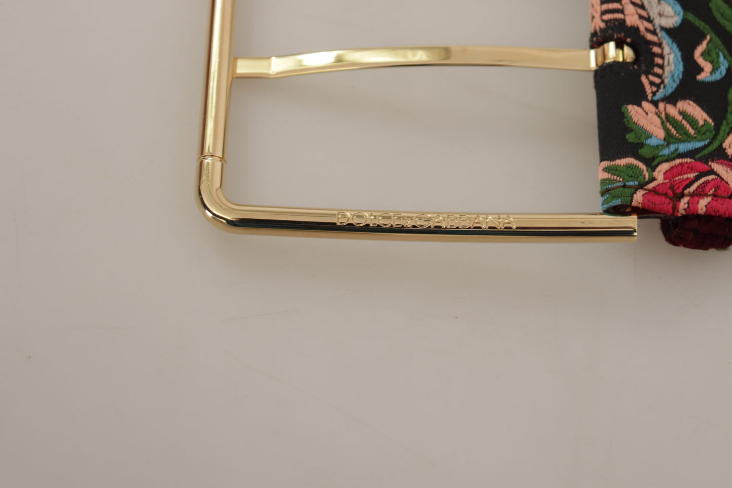 Dolce & Gabbana flerfarvet læderbælte med graveret logo
