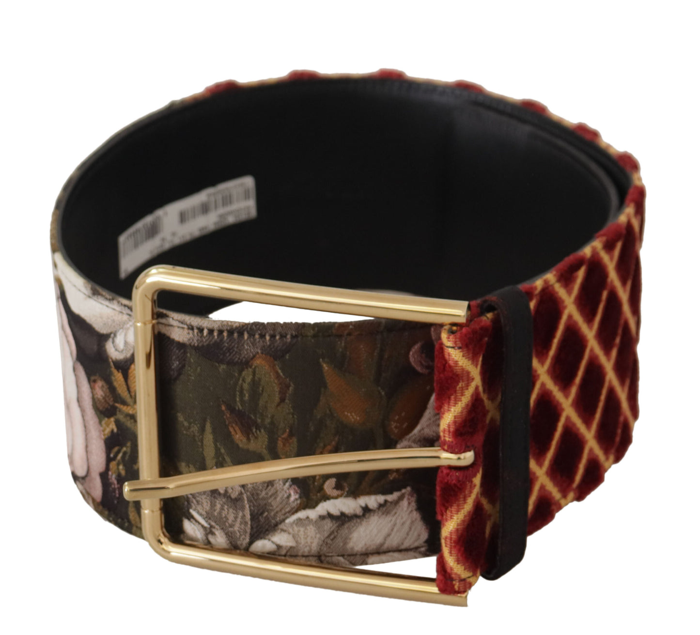 Dolce & Gabbana flerfarvet læderbælte med graveret logo