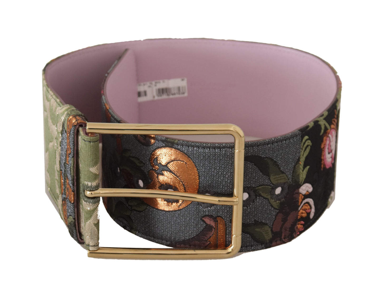 Dolce & Gabbana Elegant Flerfarvet Kanvas-Læderbælte