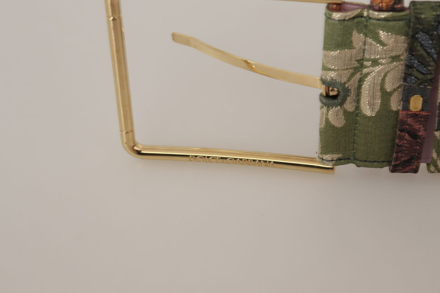 Dolce & Gabbana Elegant Flerfarvet Kanvas-Læderbælte