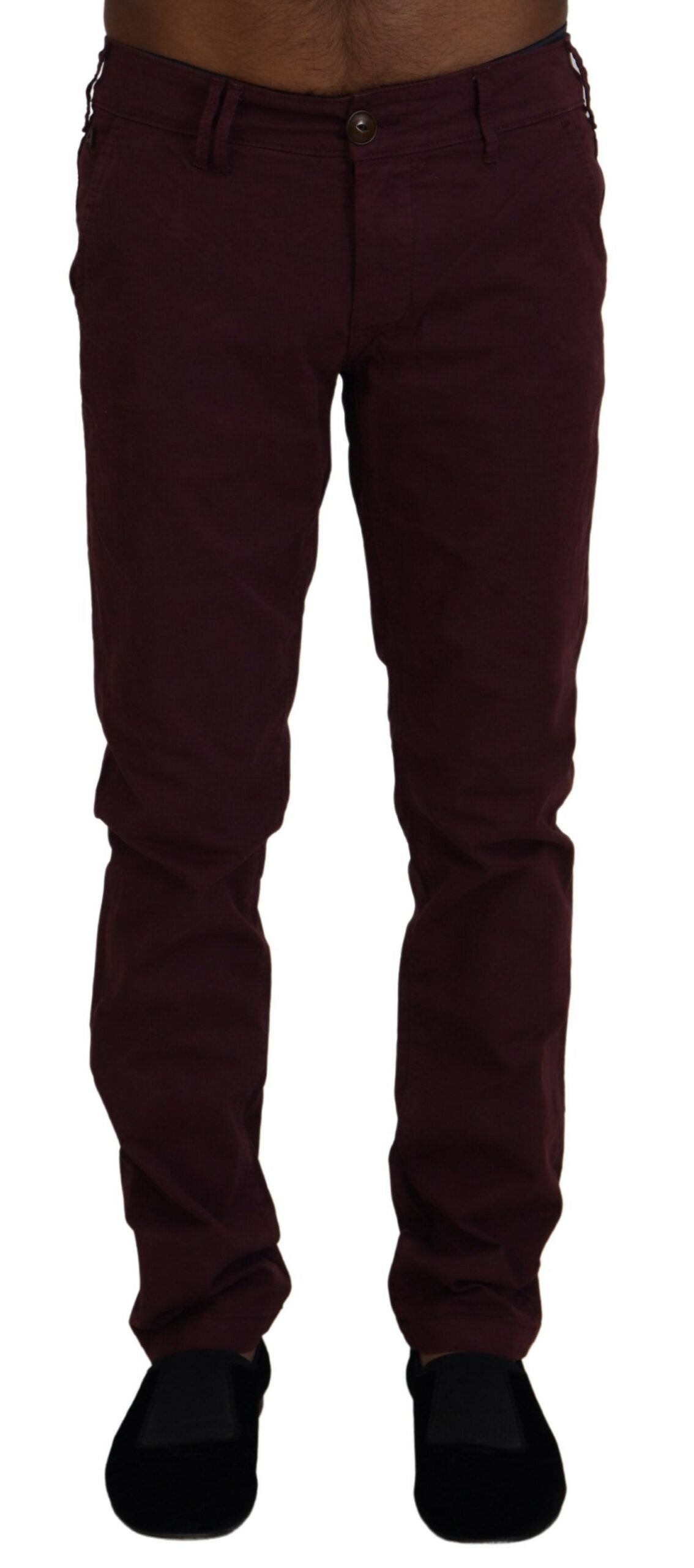 CYCLE Maroon Skinny Fit Bomuldsbukser