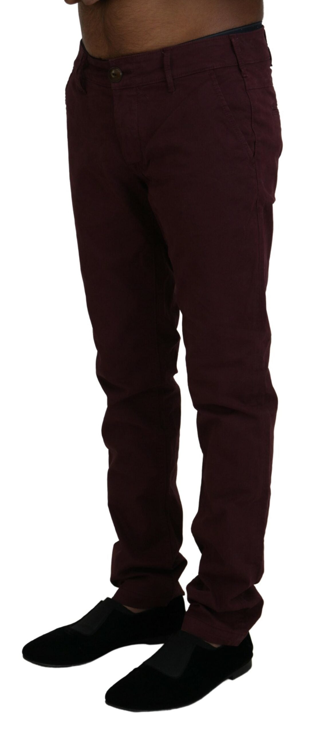 CYCLE Maroon Skinny Fit Bomuldsbukser