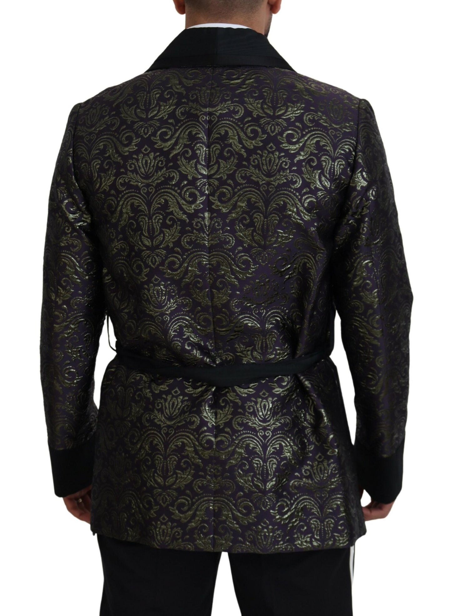 Dolce & Gabbana Guld Jacquard Morgenkåbe Jakke