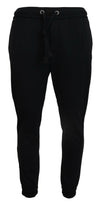 Dolce & Gabbana Sleek Sorte Joggingbukser i Uldblanding