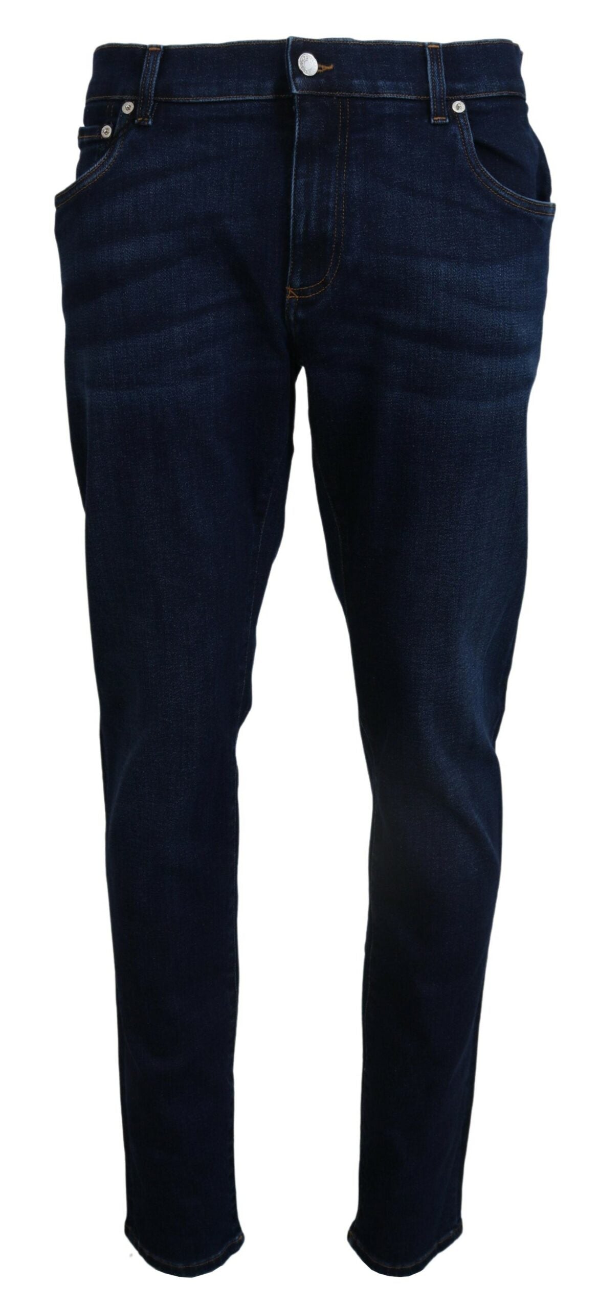 Dolce & Gabbana Elegant Slim Fit Mørkeblå Denim Jeans