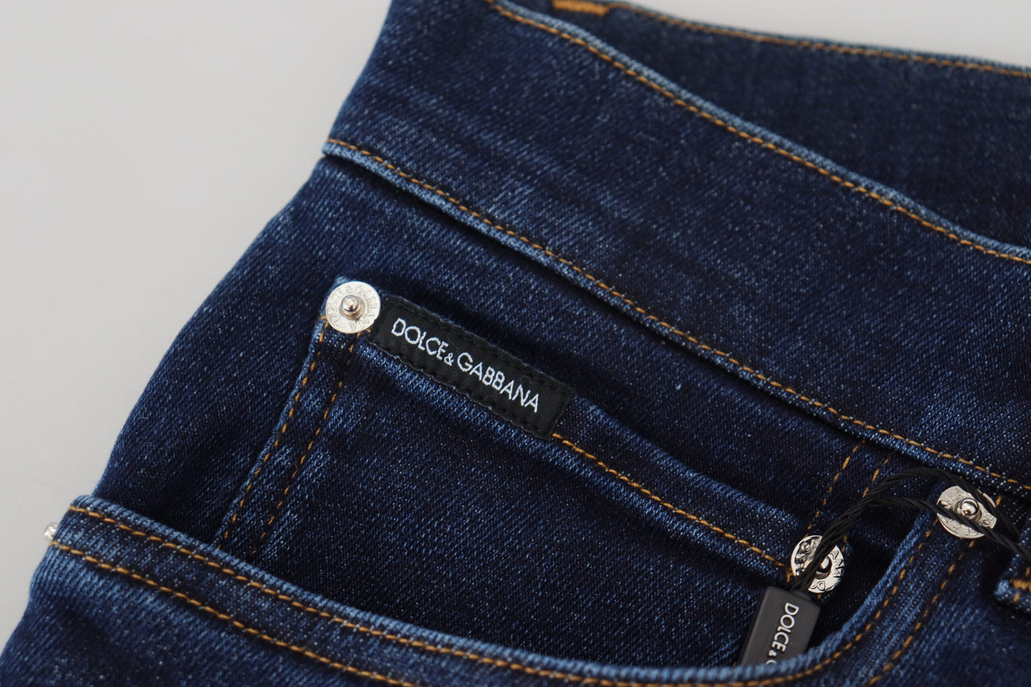 Dolce & Gabbana Elegant Slim Fit Mørkeblå Denim Jeans