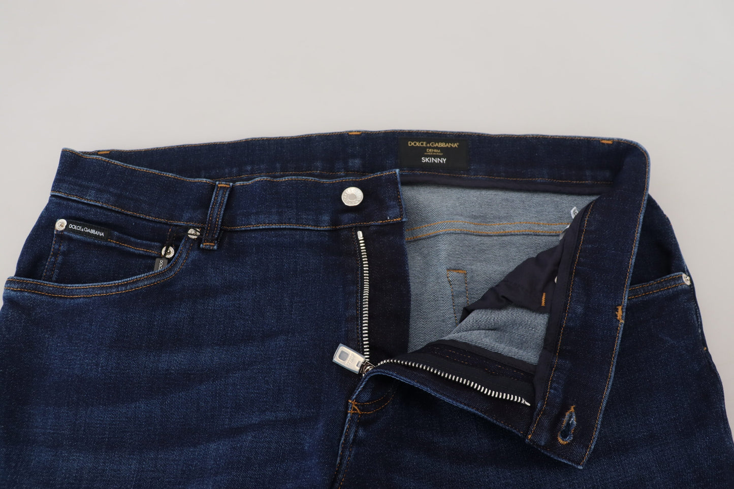 Dolce & Gabbana Elegant Slim Fit Mørkeblå Denim Jeans