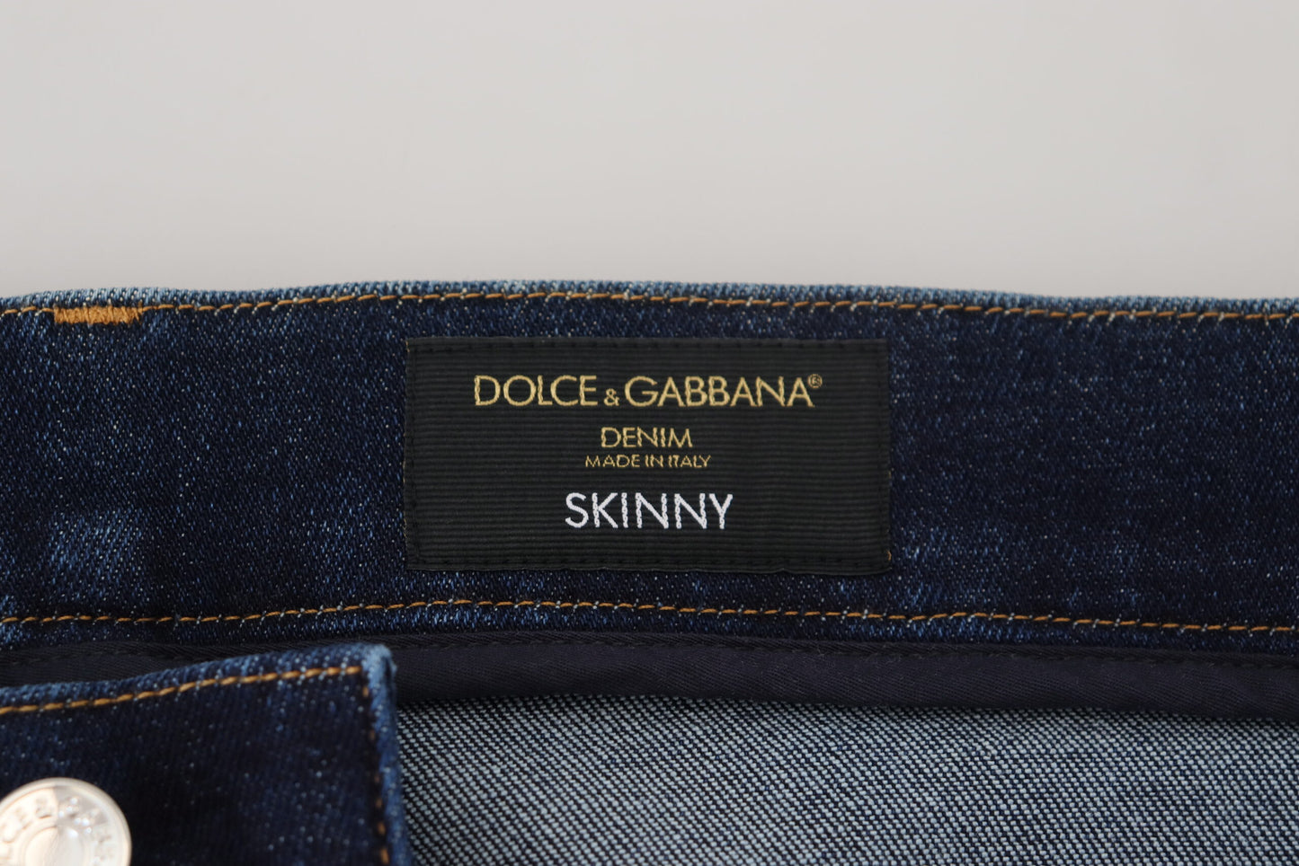 Dolce & Gabbana Elegant Slim Fit Mørkeblå Denim Jeans