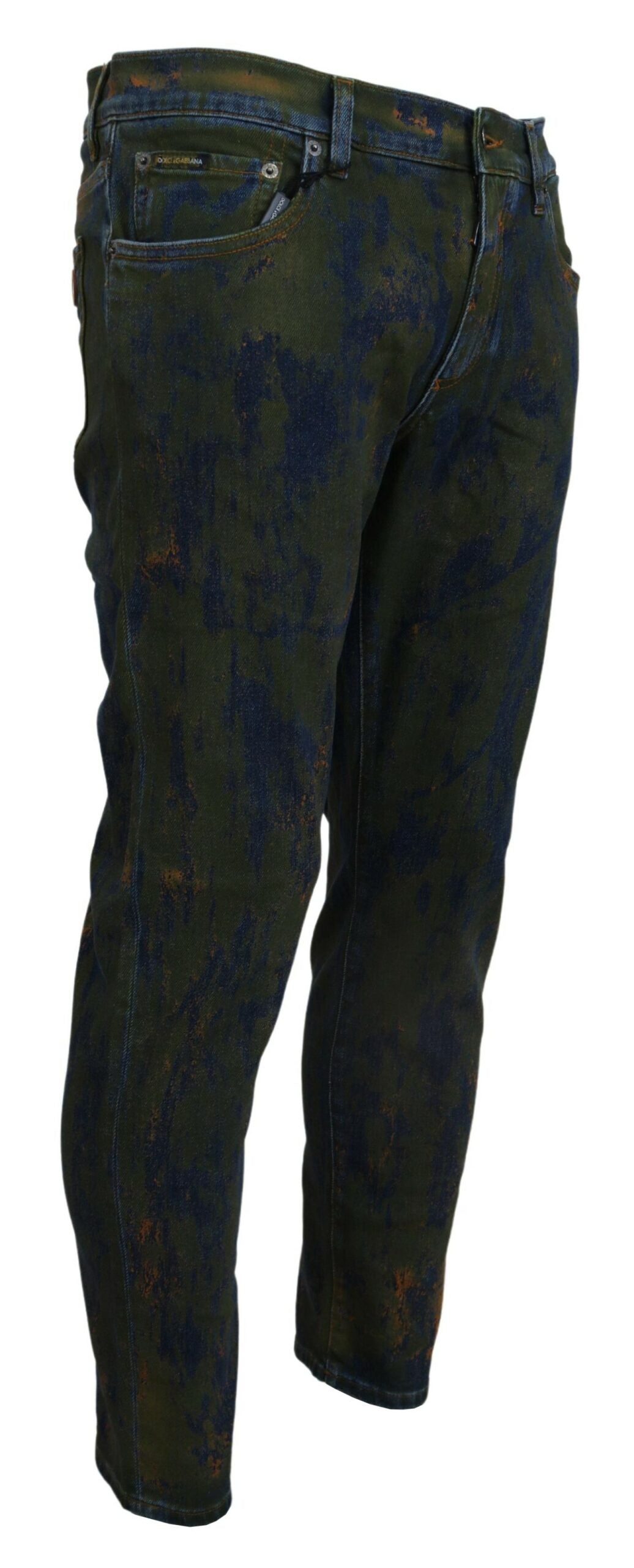 Dolce & Gabbana Chic Slim-Fit Denim Jeans i Grøn Vask