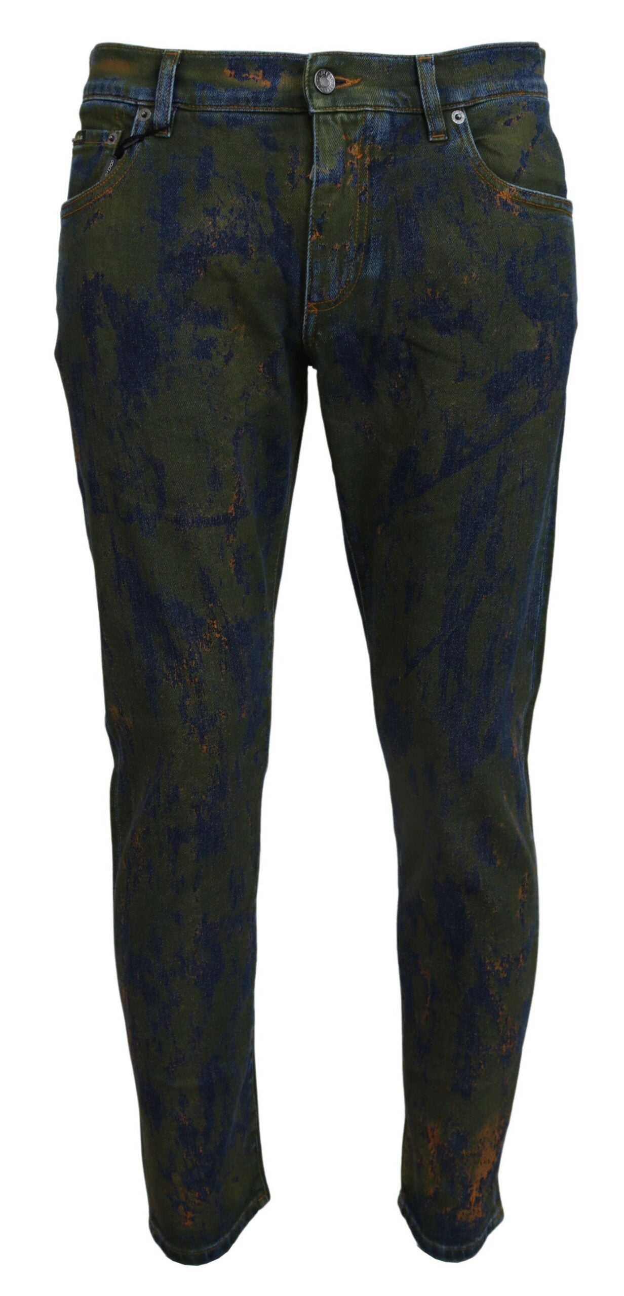 Dolce & Gabbana Chic Slim-Fit Denim Jeans i Grøn Vask