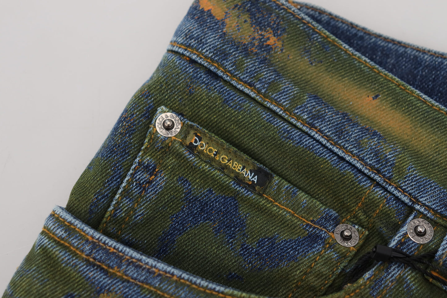 Dolce & Gabbana Chic Slim-Fit Denim Jeans i Grøn Vask