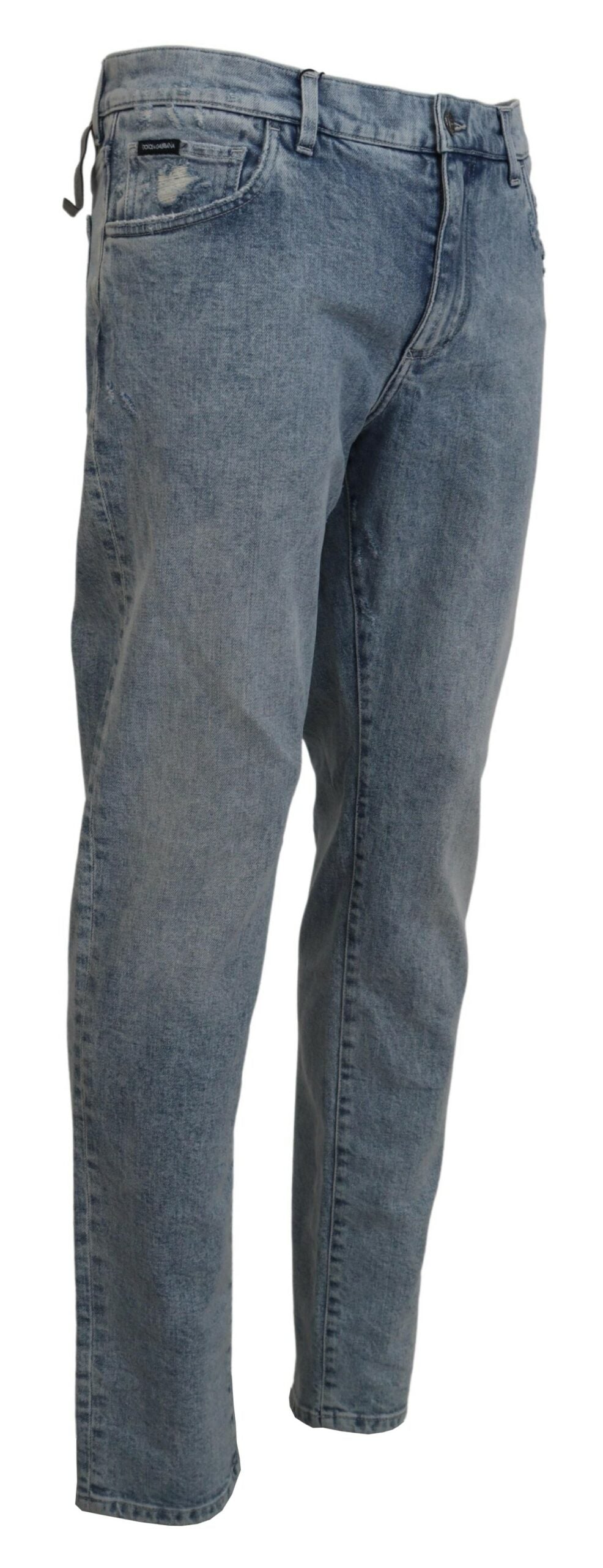Dolce & Gabbana Elegante Slim-Fit Lyseblå Denimbukser