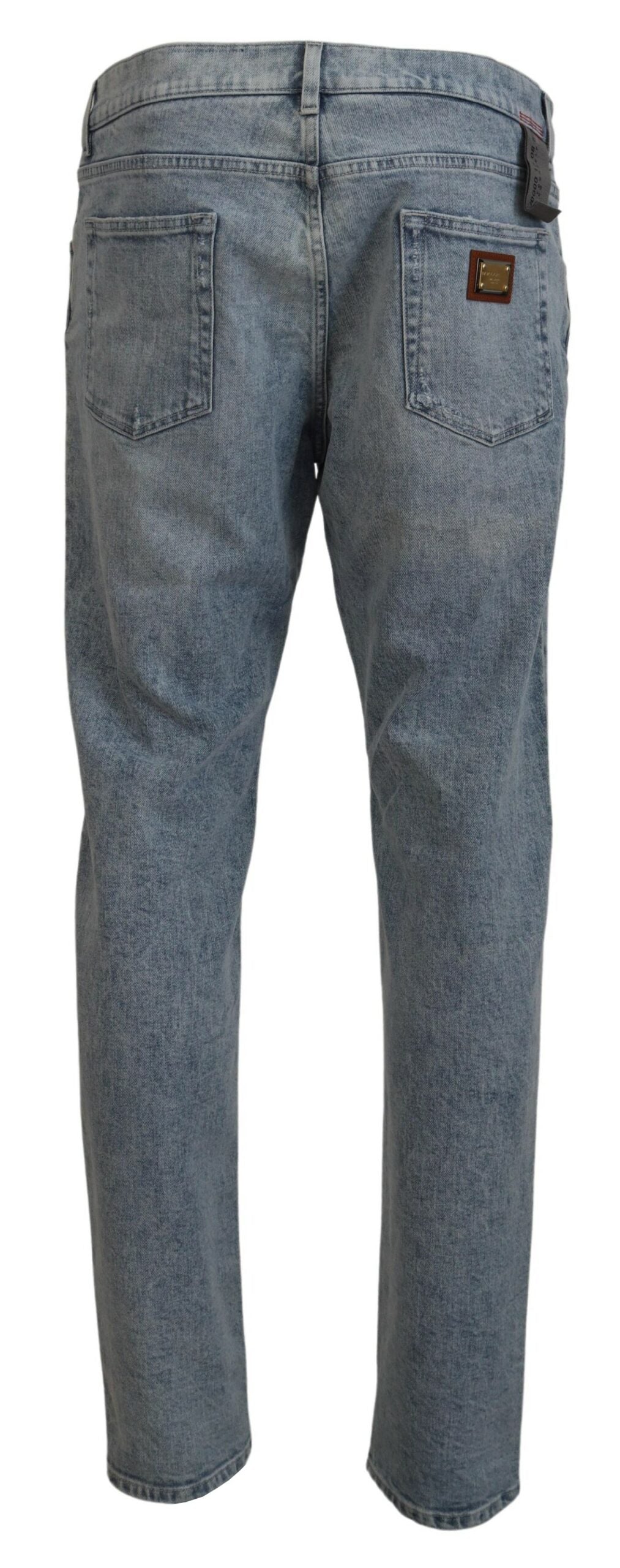 Dolce & Gabbana Elegante Slim-Fit Lyseblå Denimbukser