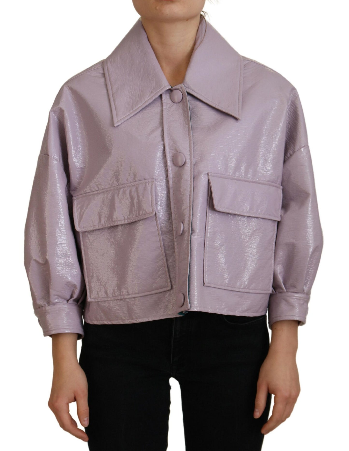 Dolce & Gabbana Chic Lilla Cropped Jakke - Et Stilstatement