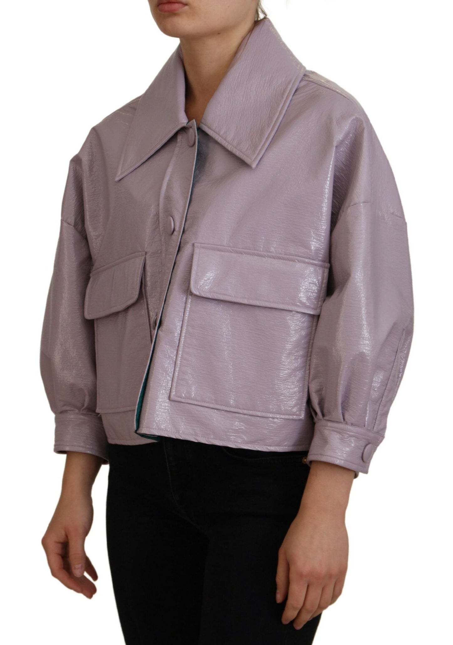 Dolce & Gabbana Chic Lilla Cropped Jakke - Et Stilstatement