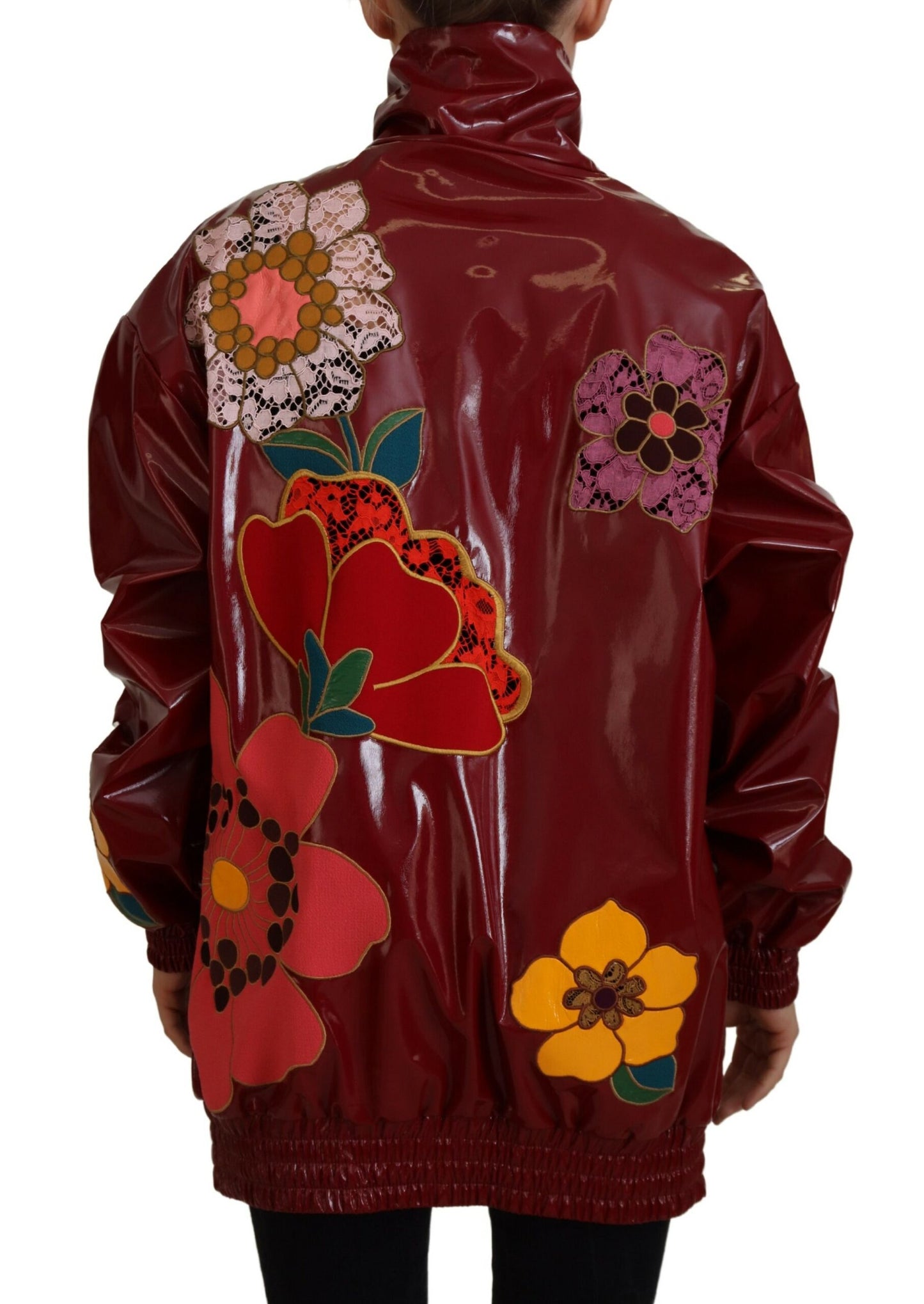 Dolce & Gabbana Maroon Floral Luxe Jakke