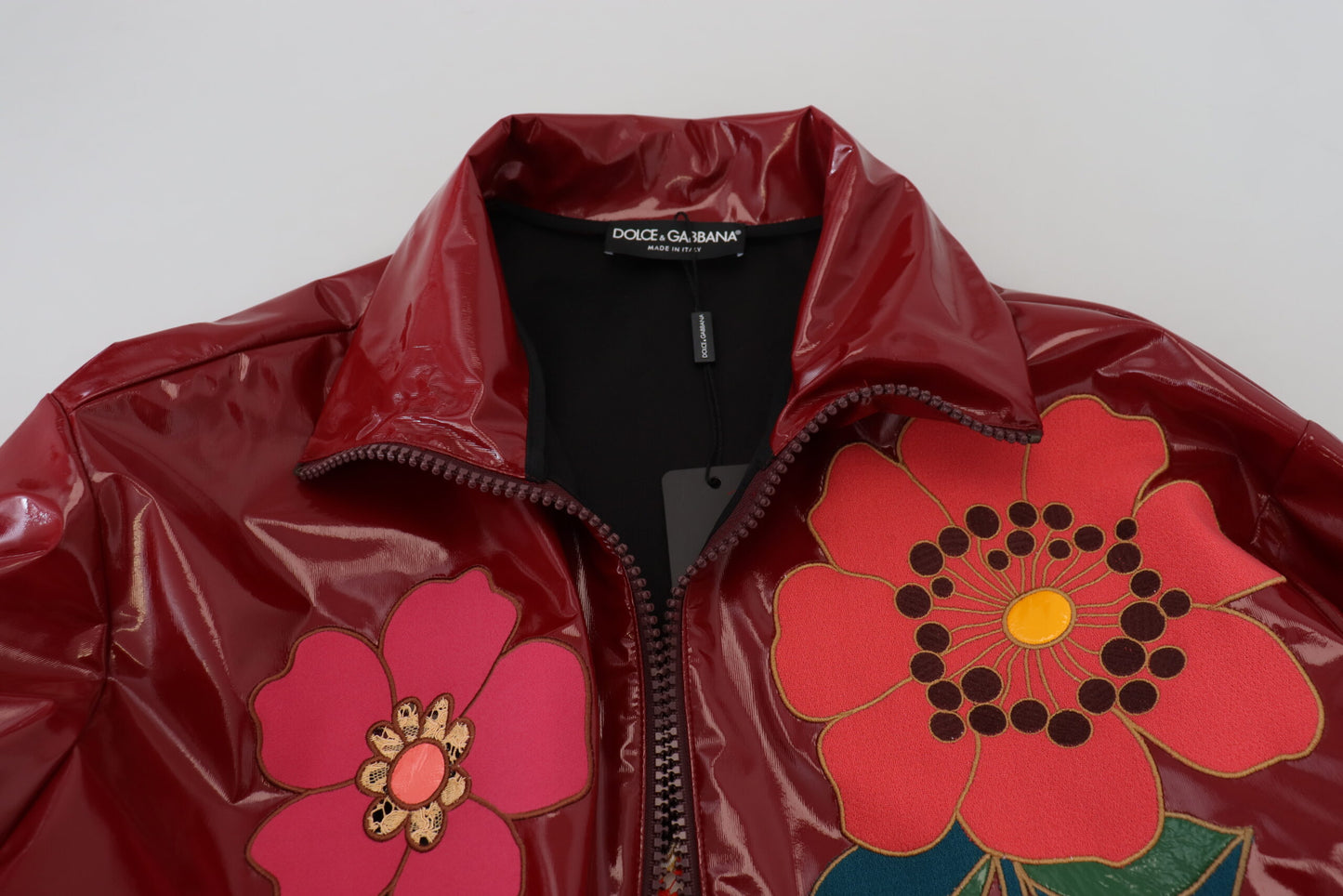 Dolce & Gabbana Maroon Floral Luxe Jakke